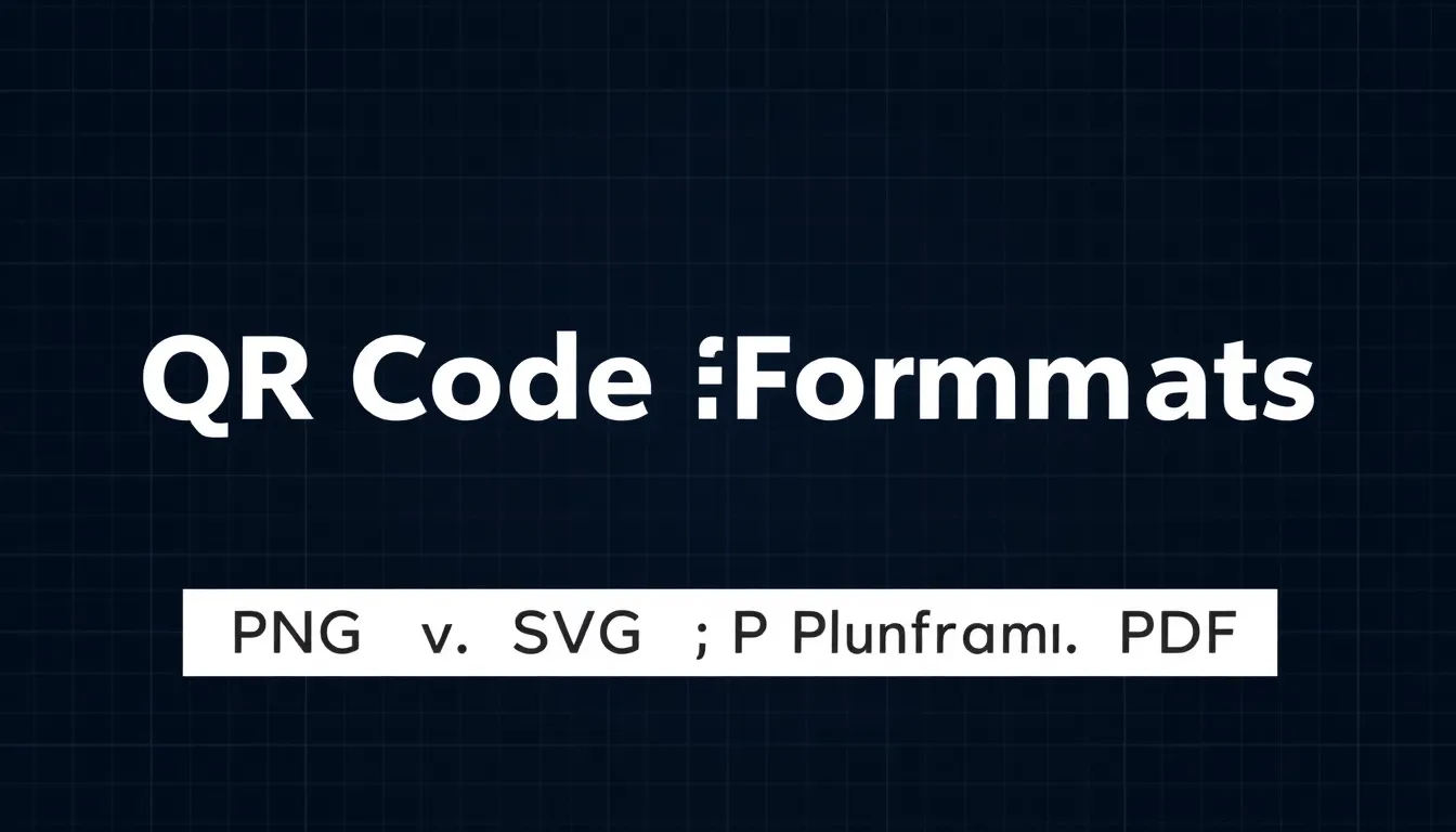 QR Code File Formats: PNG vs SVG vs PDF for Print and Web